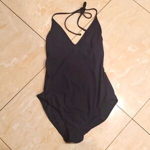 Black Halter One-Piece Swimsuit